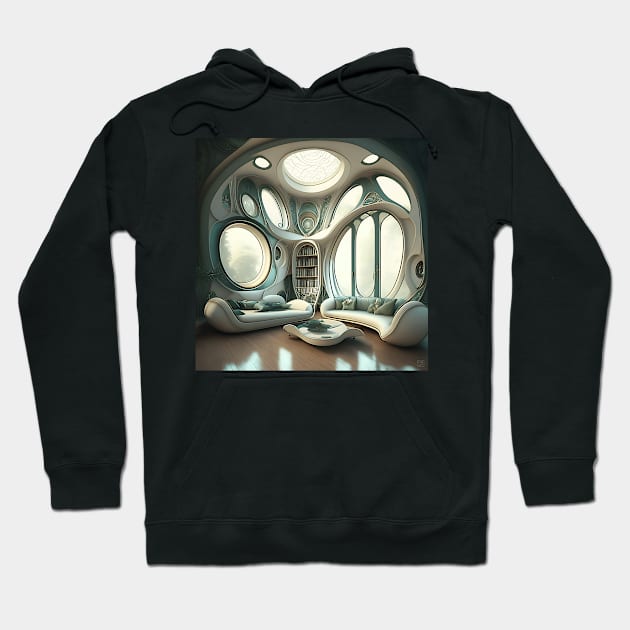 [AI Art] My future living room, Art Nouveau Style Hoodie by Sissely